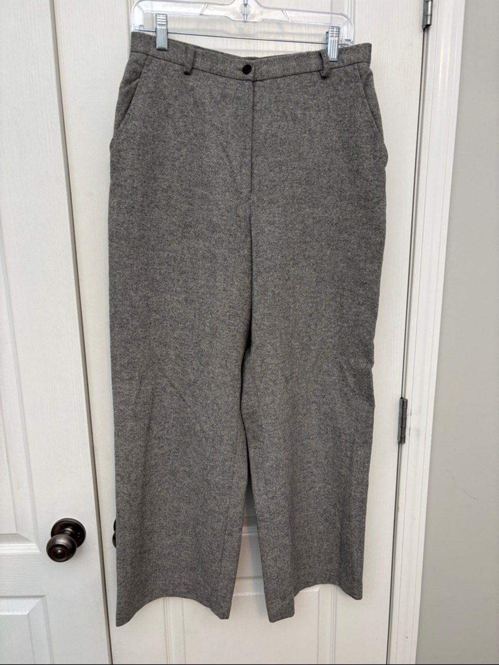 Lauren Ralph Lauren Gray Wool/Cashmere Blend Wide-Leg Trouser size 14P
